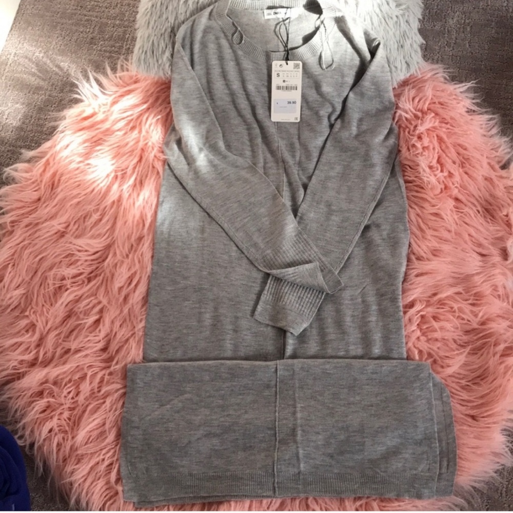 Zara knit collection midi sweater dress